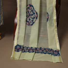 Multicolor - 2pc unstitched dress material with jewellery