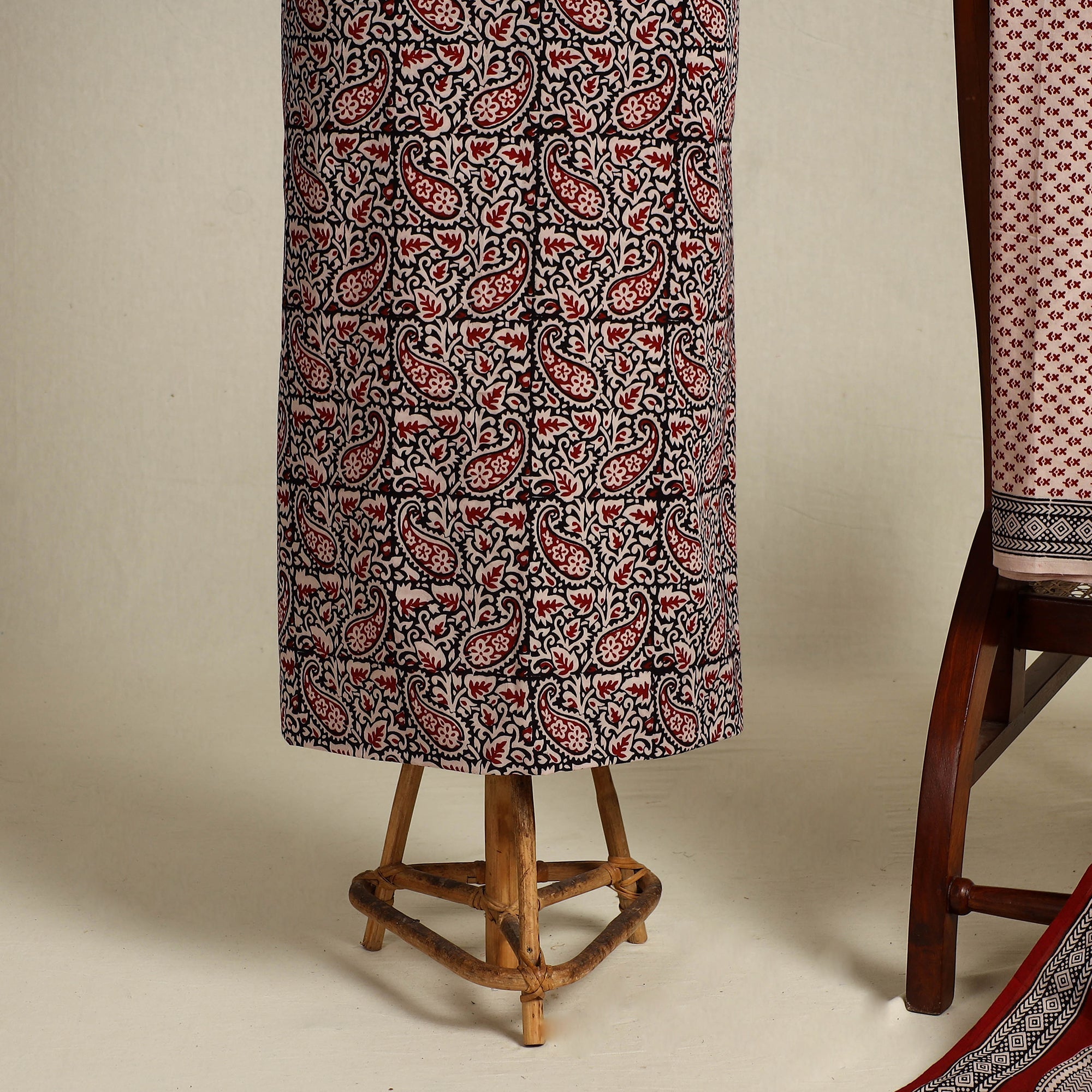 Multicolor 3pc Bagh Print Cotton Dress Material Set