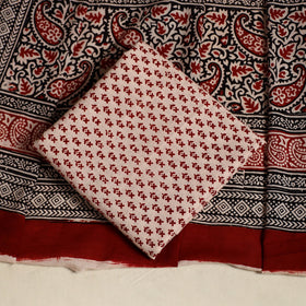 Multicolor 3pc Bagh Print Cotton Dress Material Set