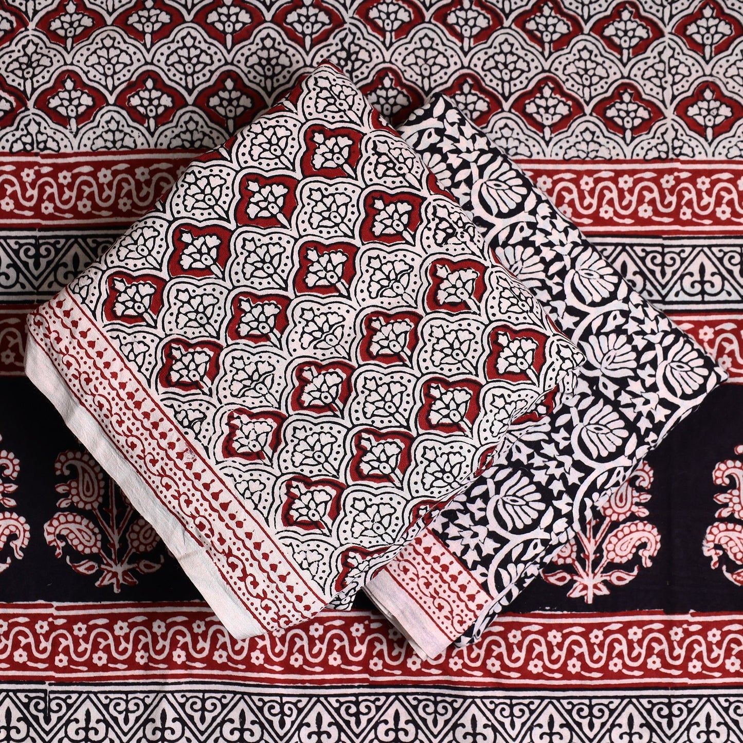  3pc Bagh Print Cotton Dress Material Set