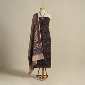Multicolor 3pc Block Print Natural Dyed Ajrakh Dress Material