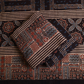 Buy 3pc Multicolor Block Print Cotton Ajrakh Dress Material