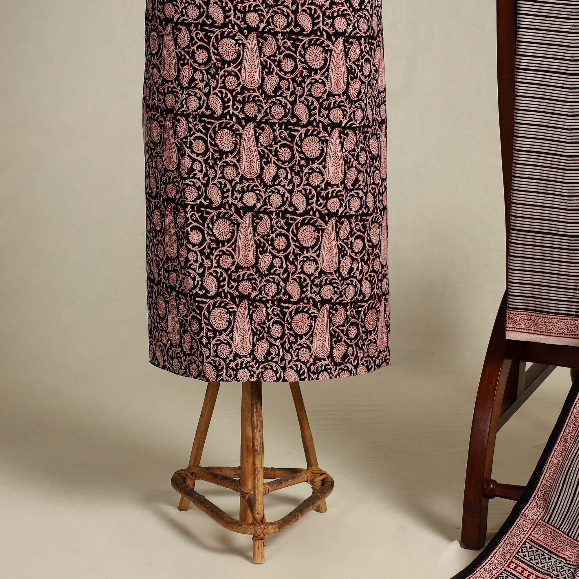 Multicolor 3pc Cotton Bagh Print Suit Material Set