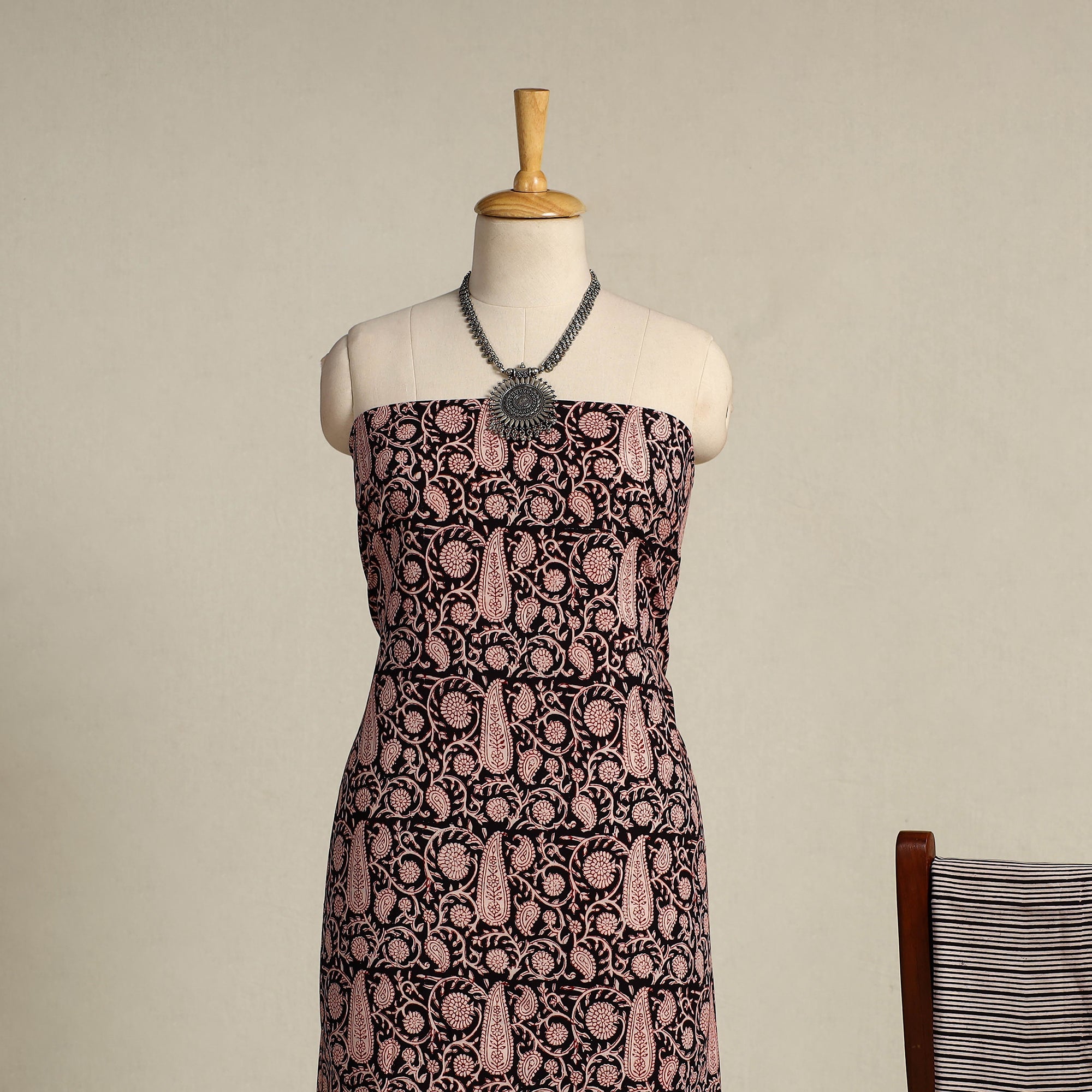 Multicolor 3pc Cotton Bagh Print Suit Material Set