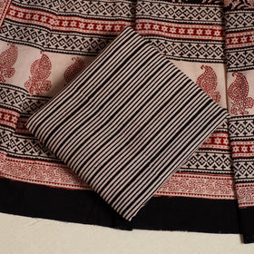 Multicolor 3pc Cotton Bagh Print Suit Material Set