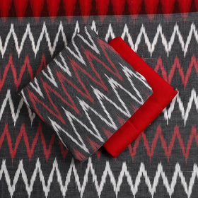 Multicolor - 3pc Cotton Handloom Pochampally Ikat Dress Material 06