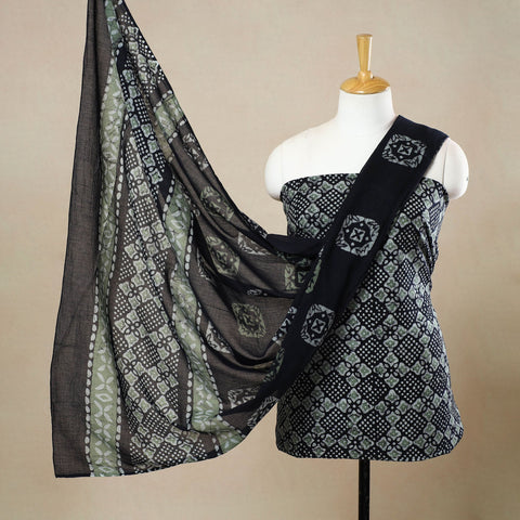 Multicolor - 3pc cotton kutch batik unstitched dress