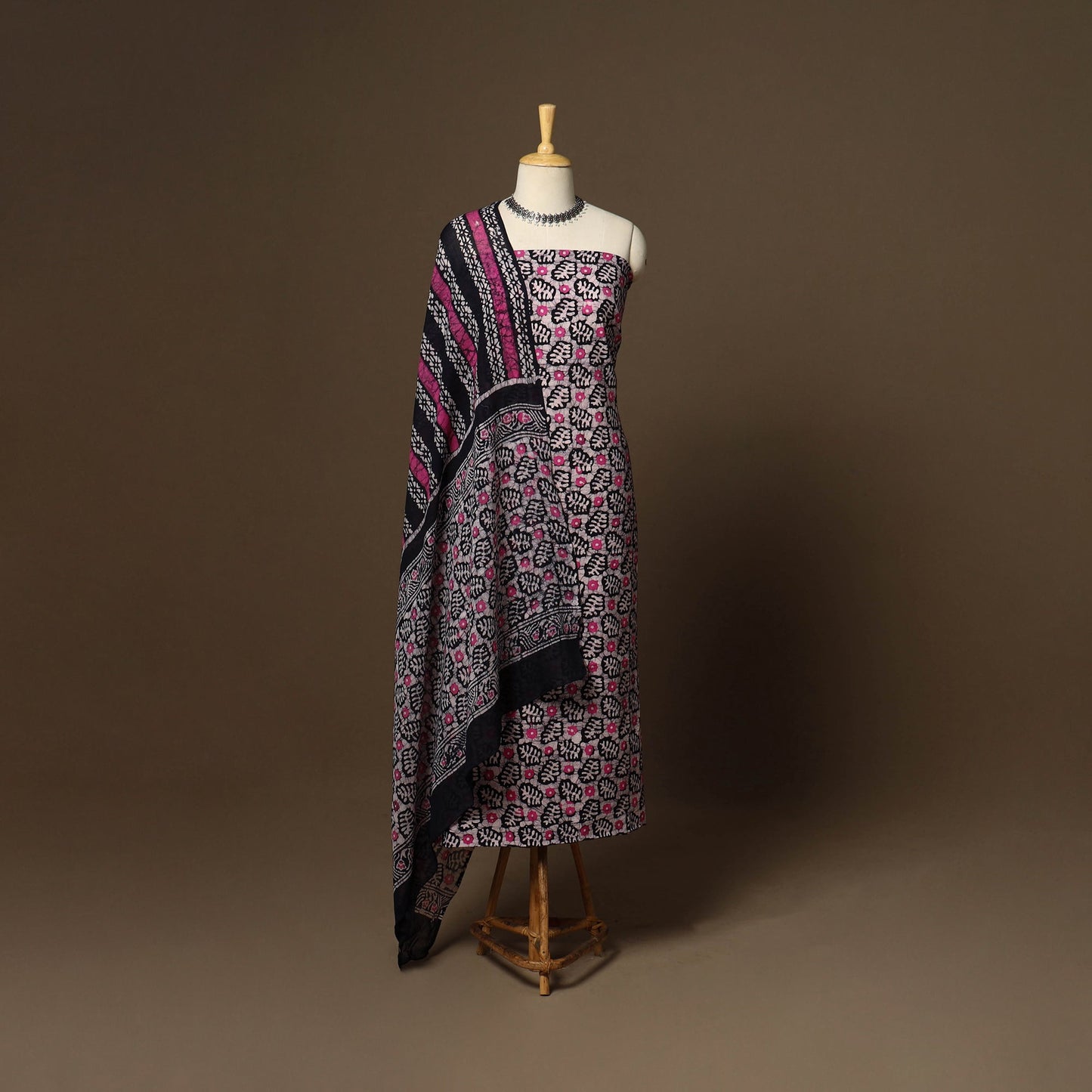 Multicolor - 3pc cotton unstitched kutch batik dress