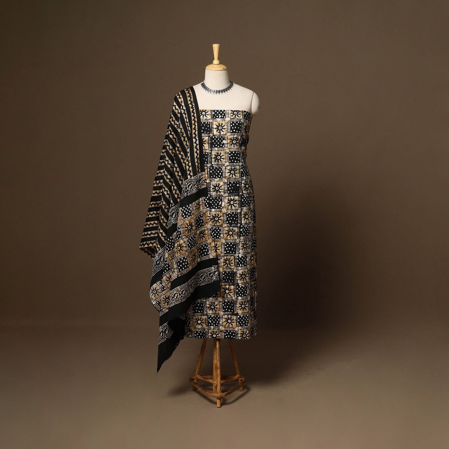 Multicolor - 3pc cotton unstitched kutch batik dress