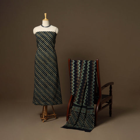 Multicolor - 3pc cotton unstitched kutch batik dress