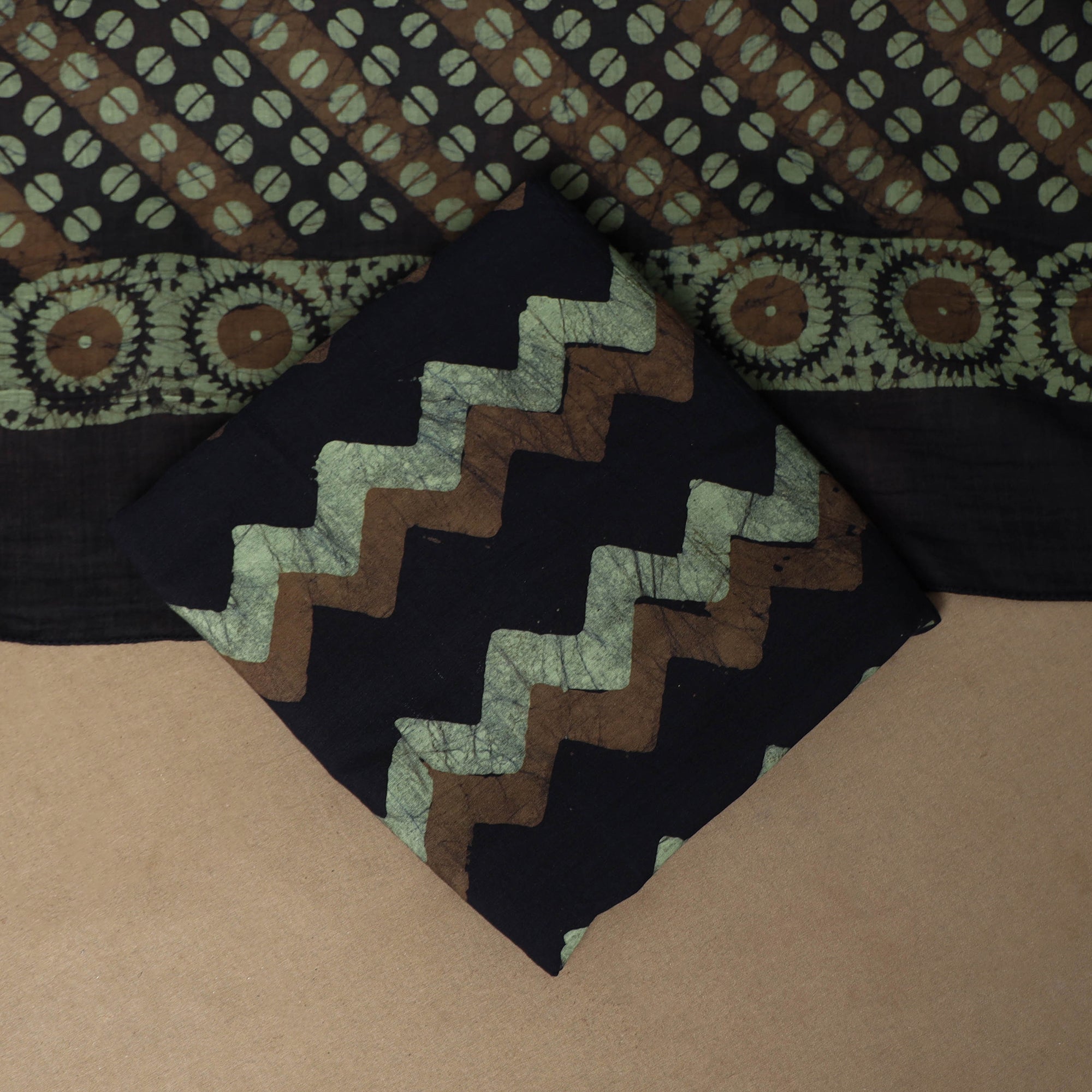 Multicolor - 3pc cotton unstitched kutch batik dress