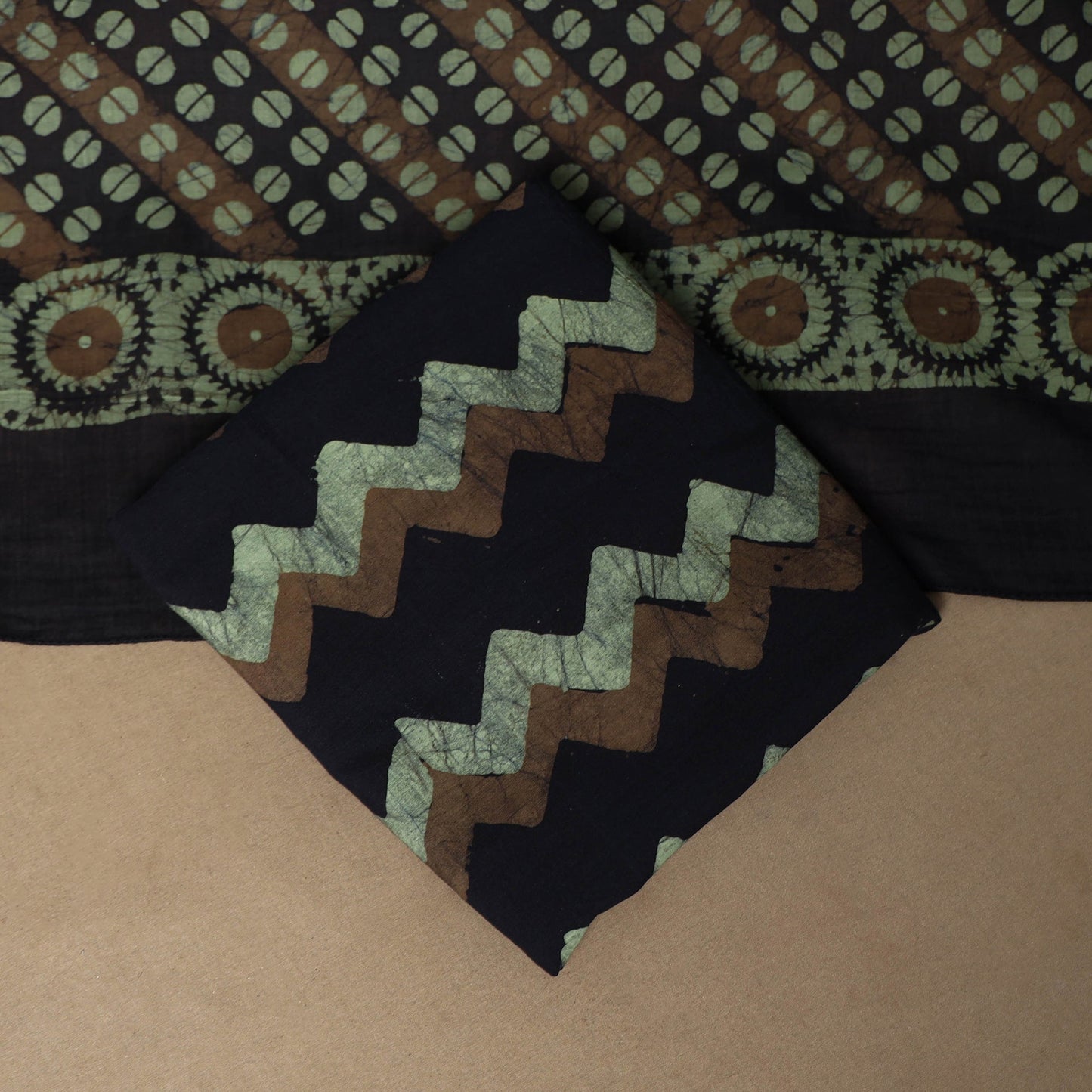 Multicolor - 3pc cotton unstitched kutch batik dress