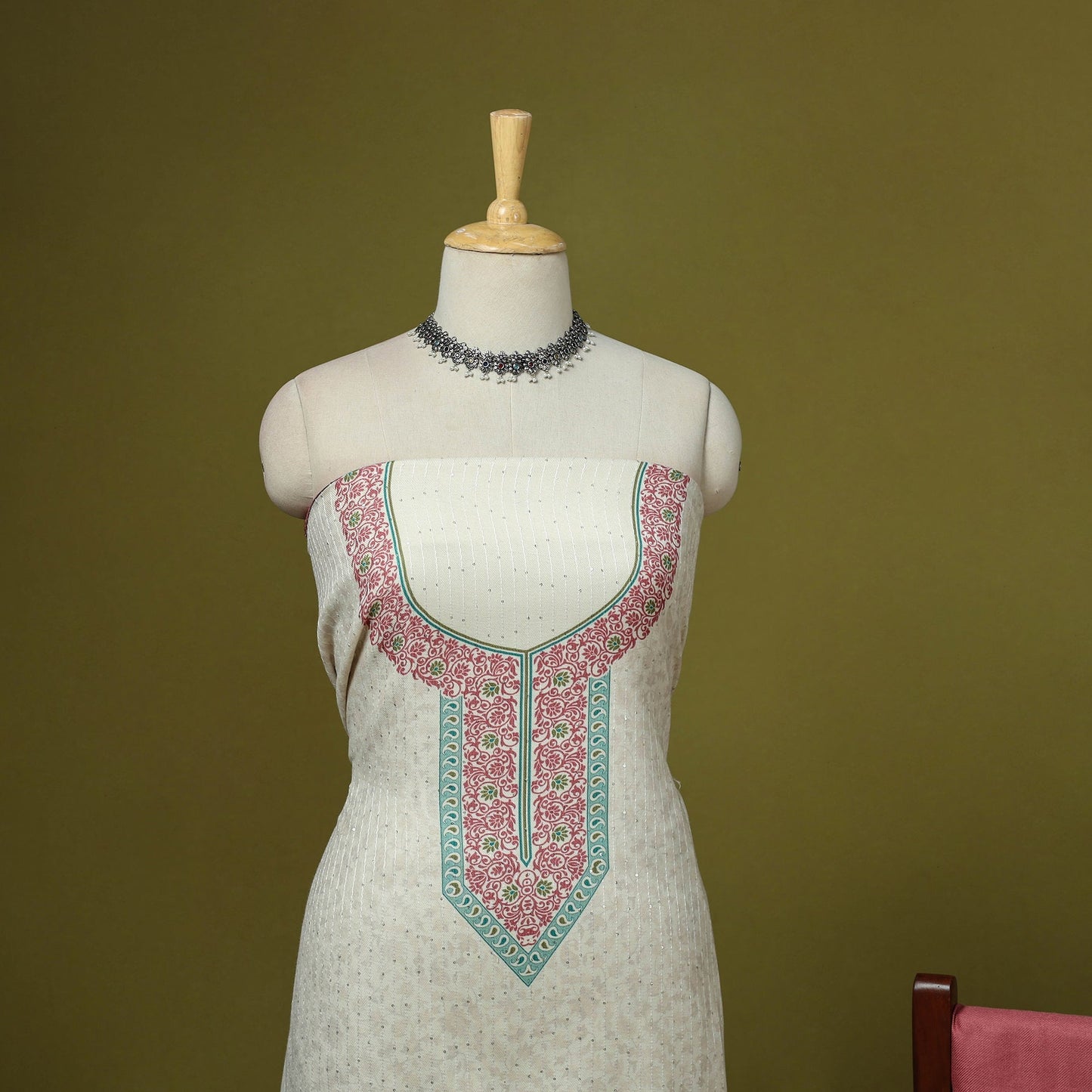 3pc digital embroidered merino wool unstitched dress