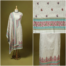 3pc digital embroidered merino wool unstitched dress