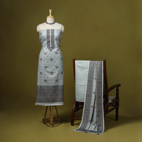 3pc digital embroidered merino wool unstitched dress