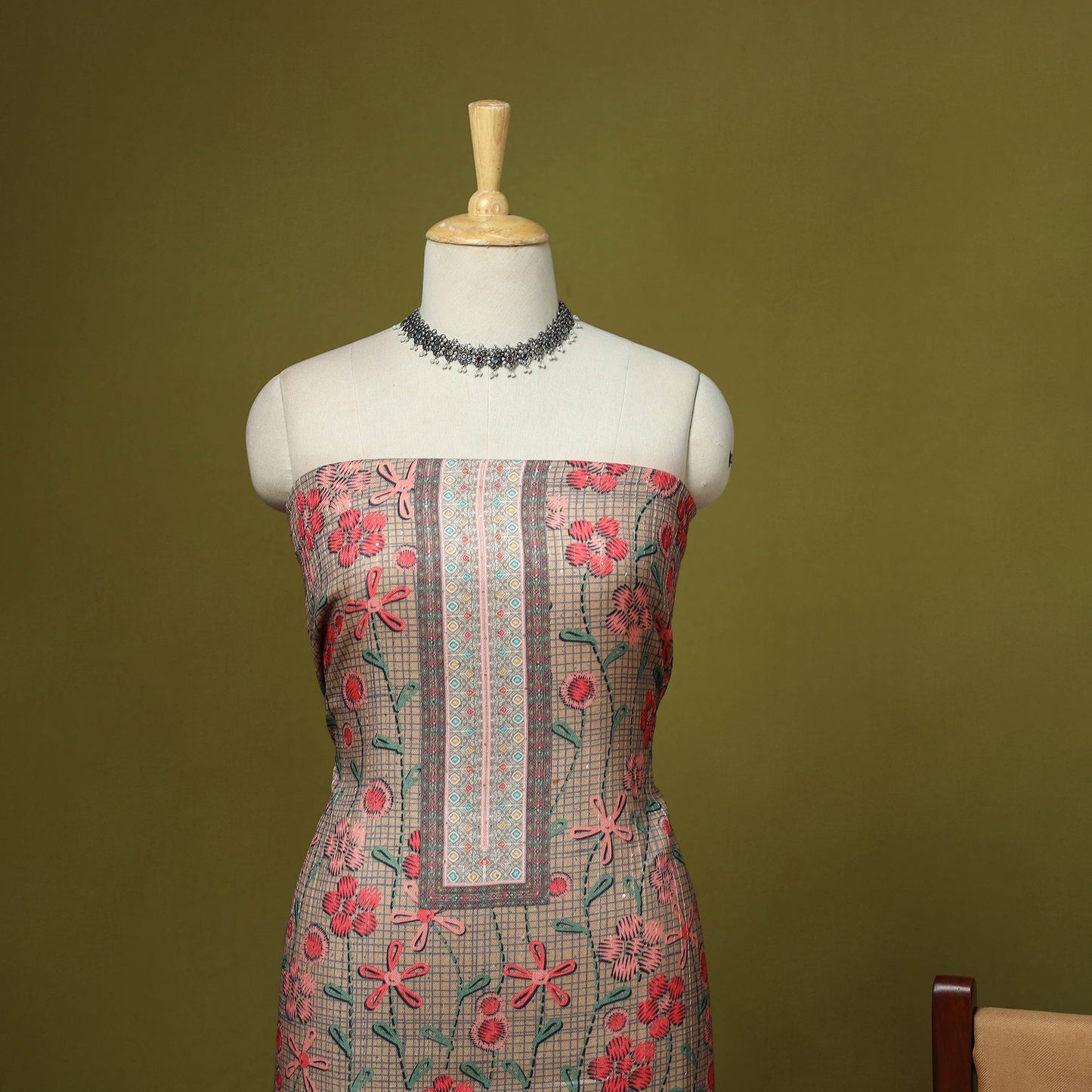 3pc digital embroidered merino wool unstitched dress