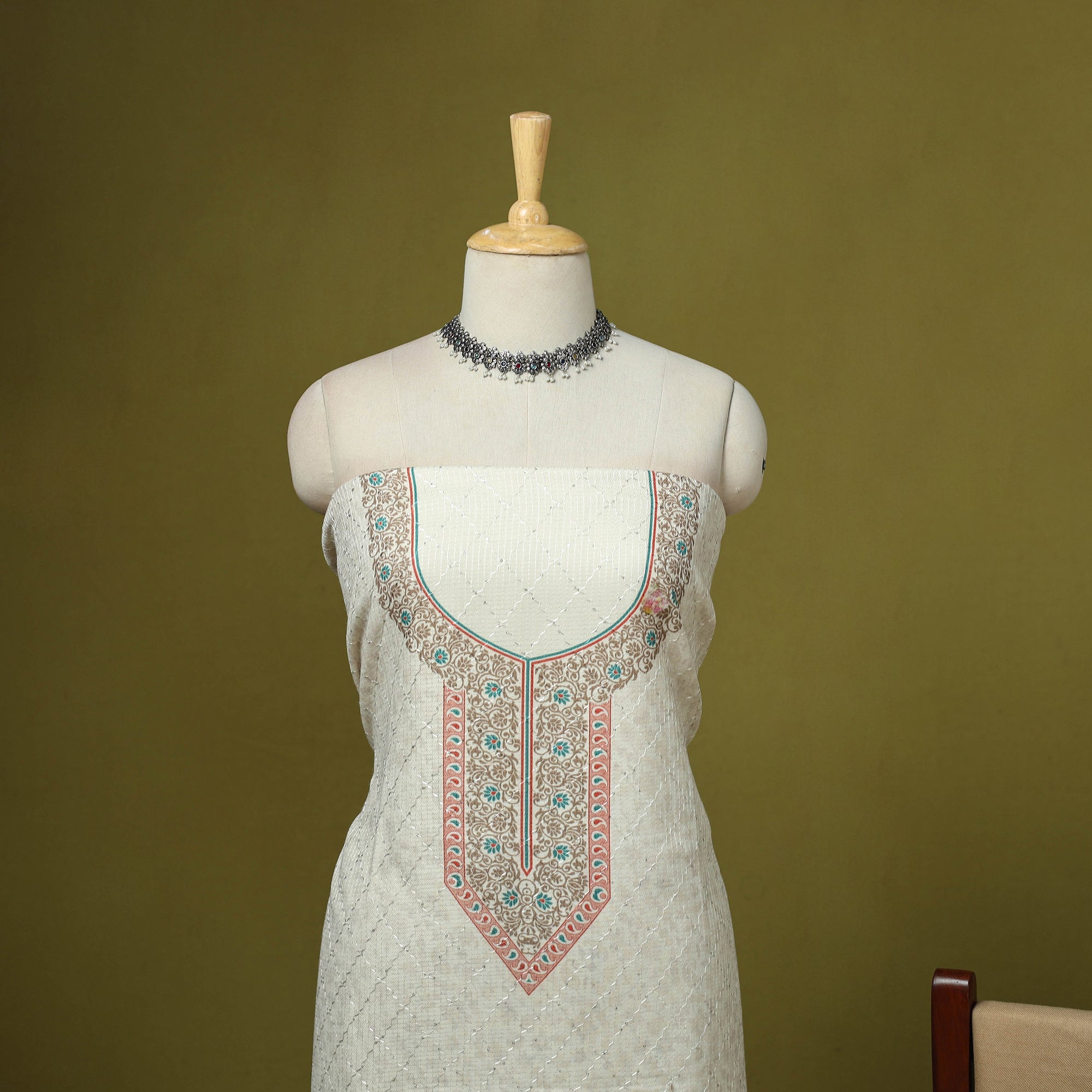 3pc digital embroidered merino wool unstitched dress