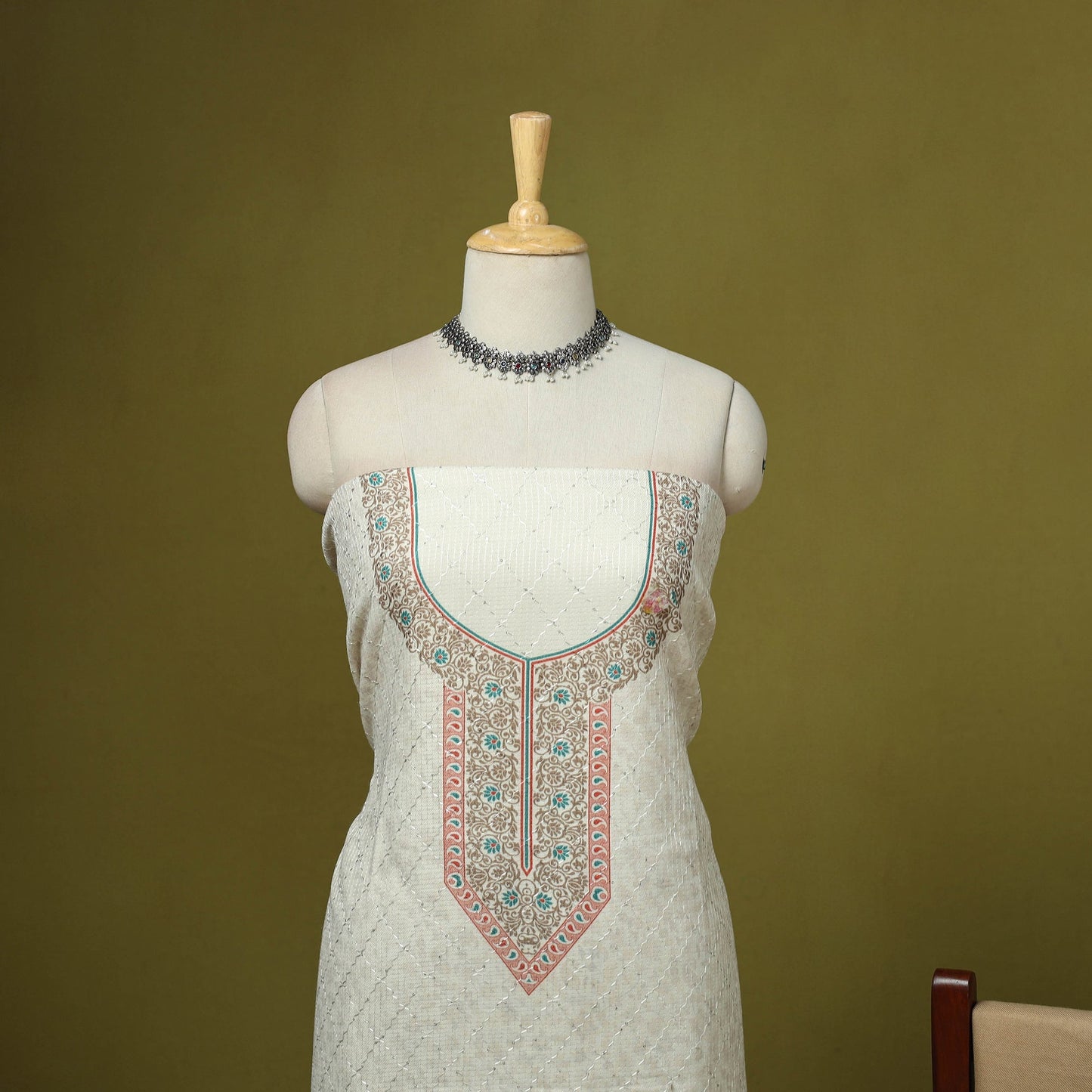 3pc digital embroidered merino wool unstitched dress