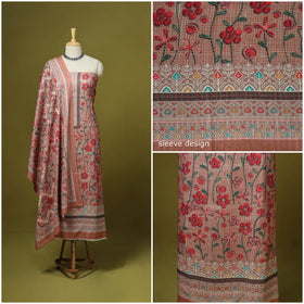 3pc digital embroidered merino wool unstitched dress