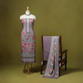 3pc digital embroidered merino wool unstitched dress