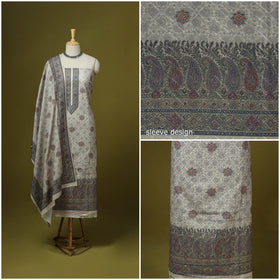 3pc digital embroidered merino wool unstitched dress