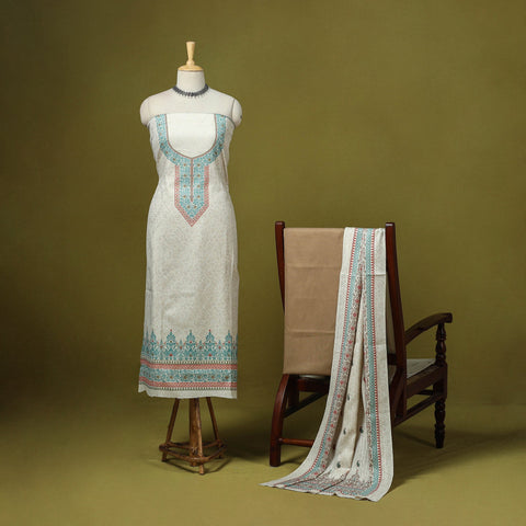 3pc digital embroidered merino wool unstitched dress