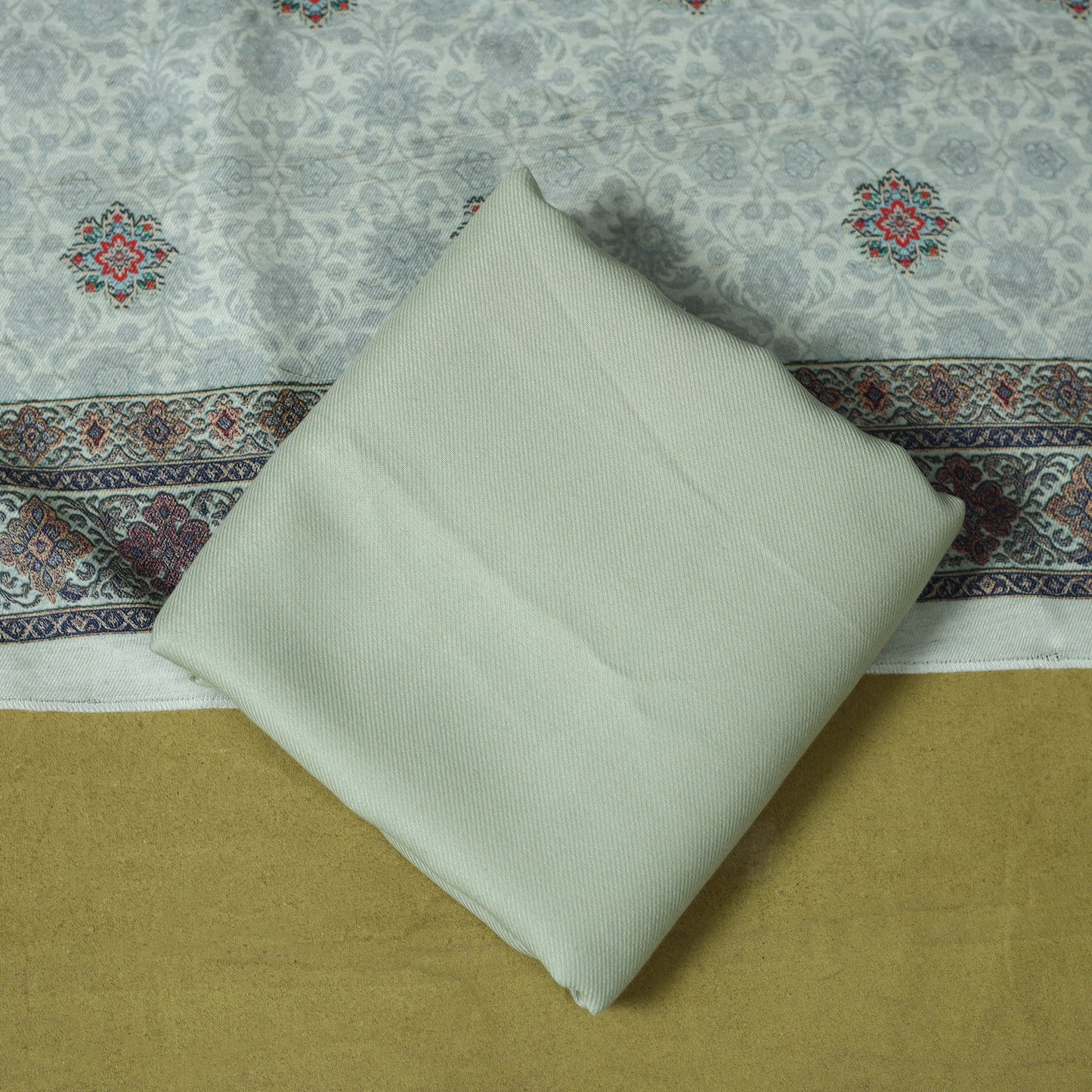 3pc digital embroidered merino wool unstitched dress