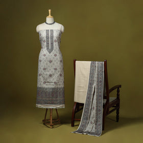 3pc digital embroidered merino wool unstitched dress