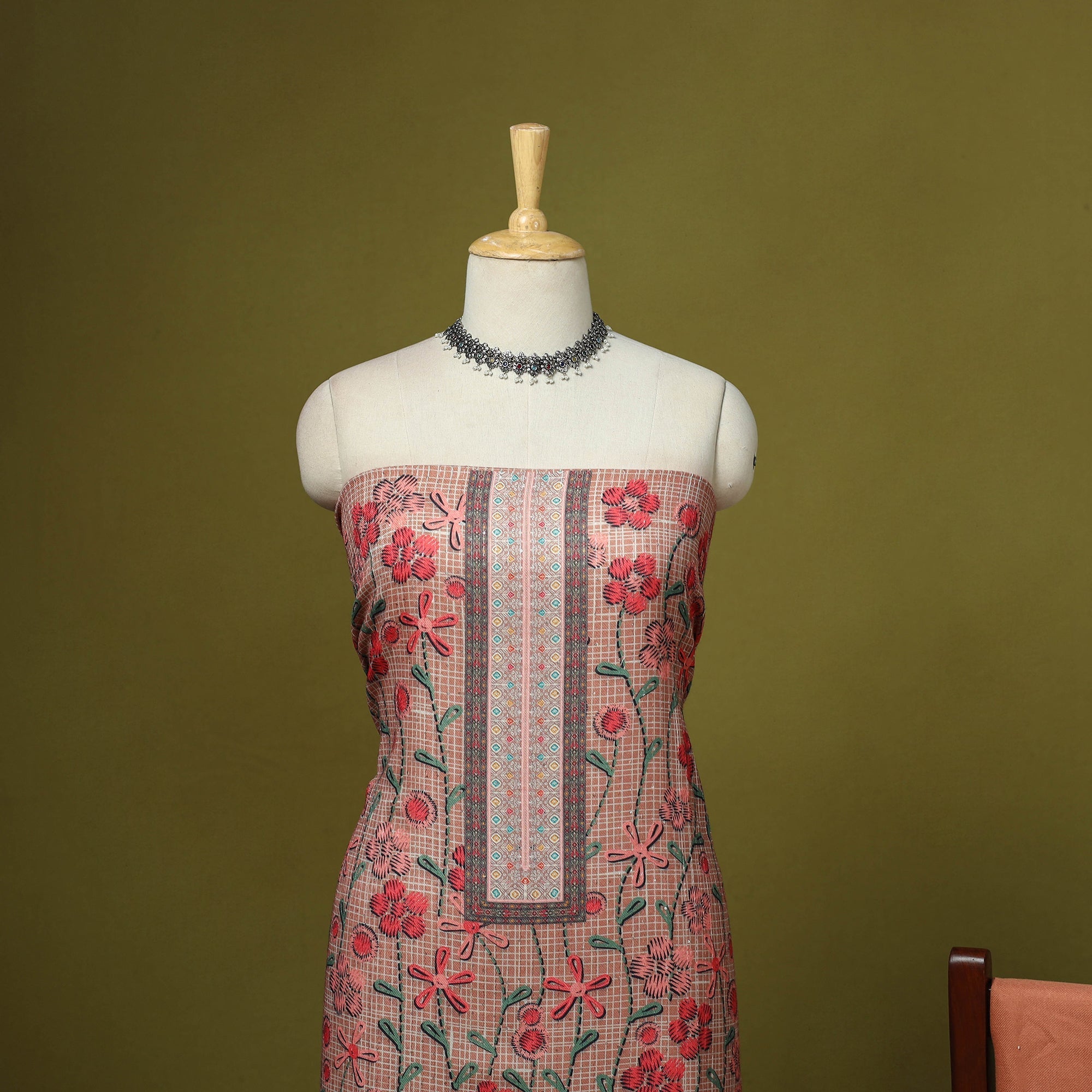 3pc digital embroidered merino wool unstitched dress