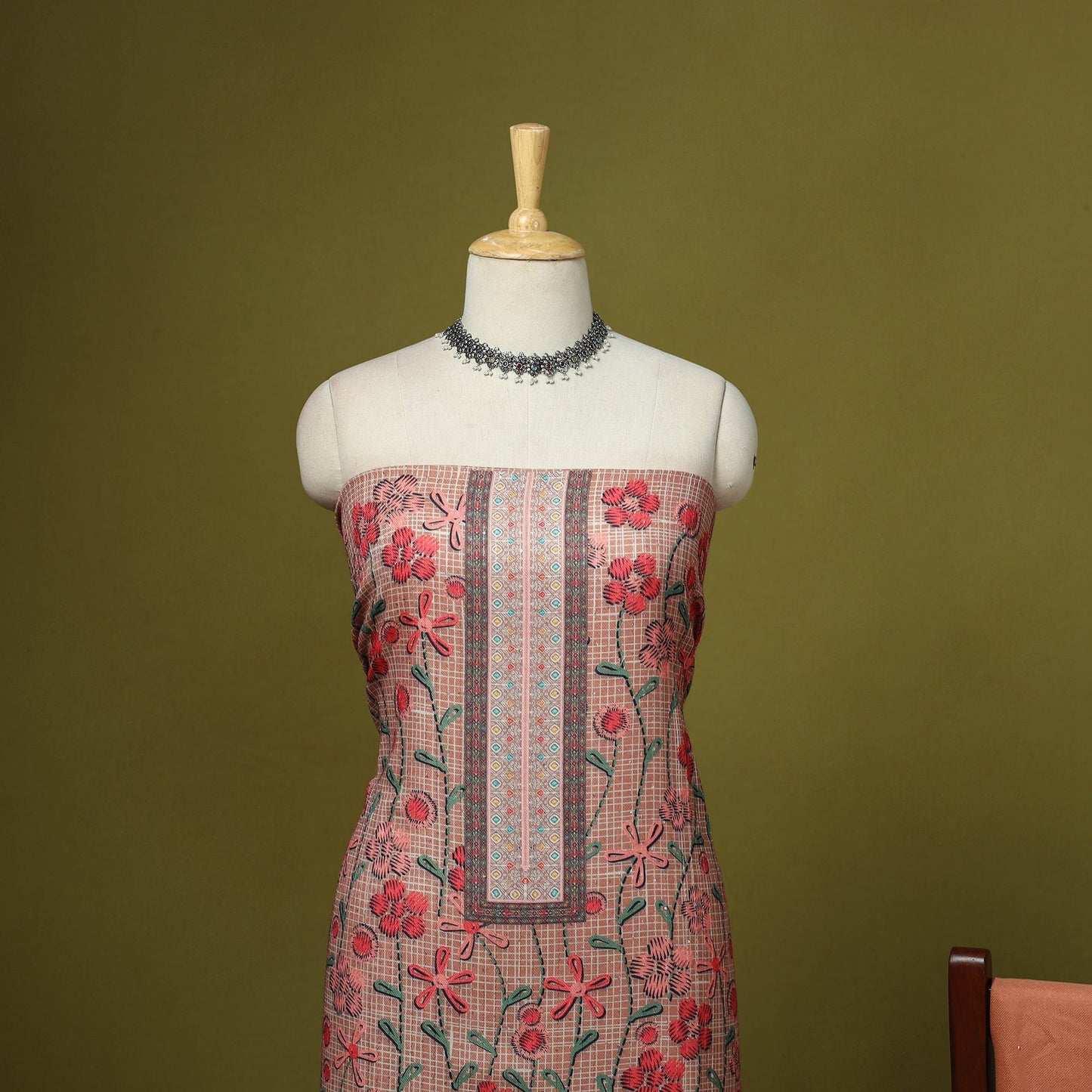 3pc digital embroidered merino wool unstitched dress