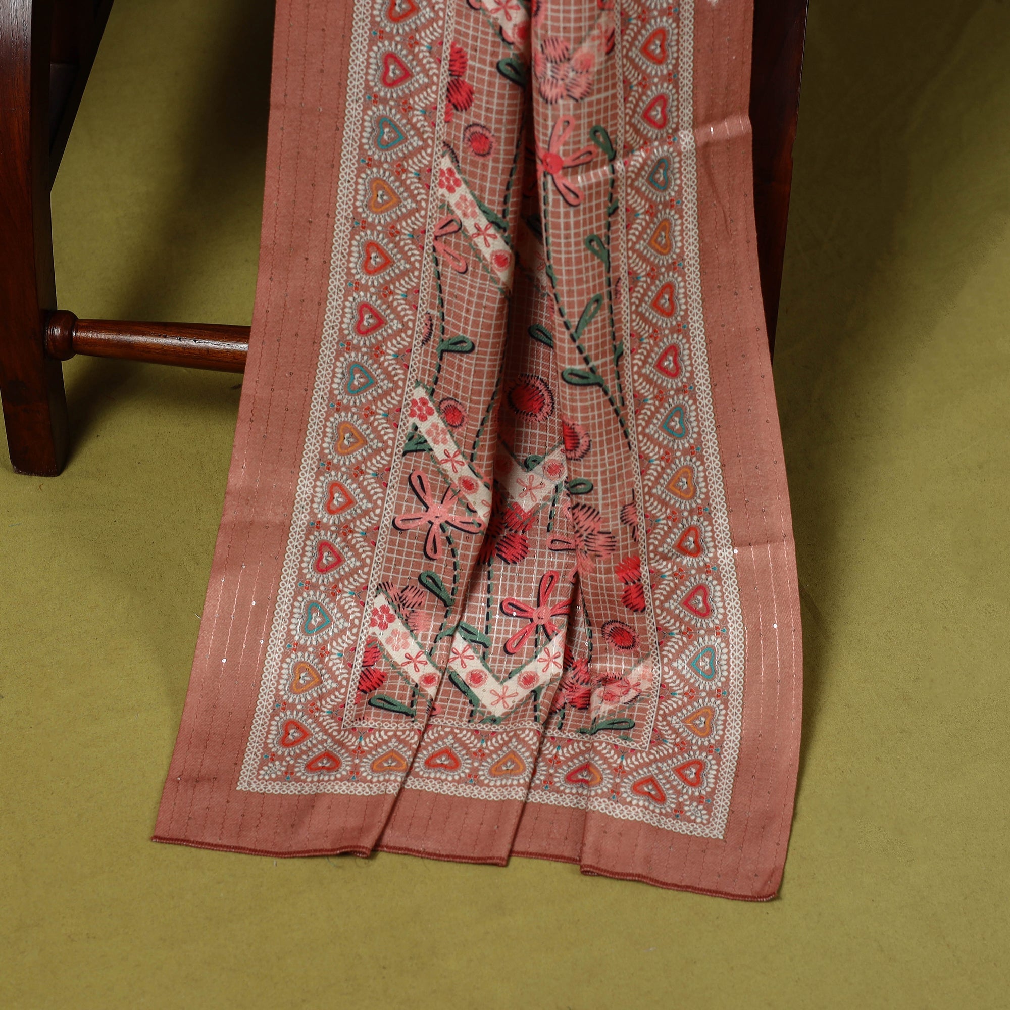 3pc digital embroidered merino wool unstitched dress