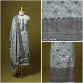 3pc digital embroidered merino wool unstitched dress