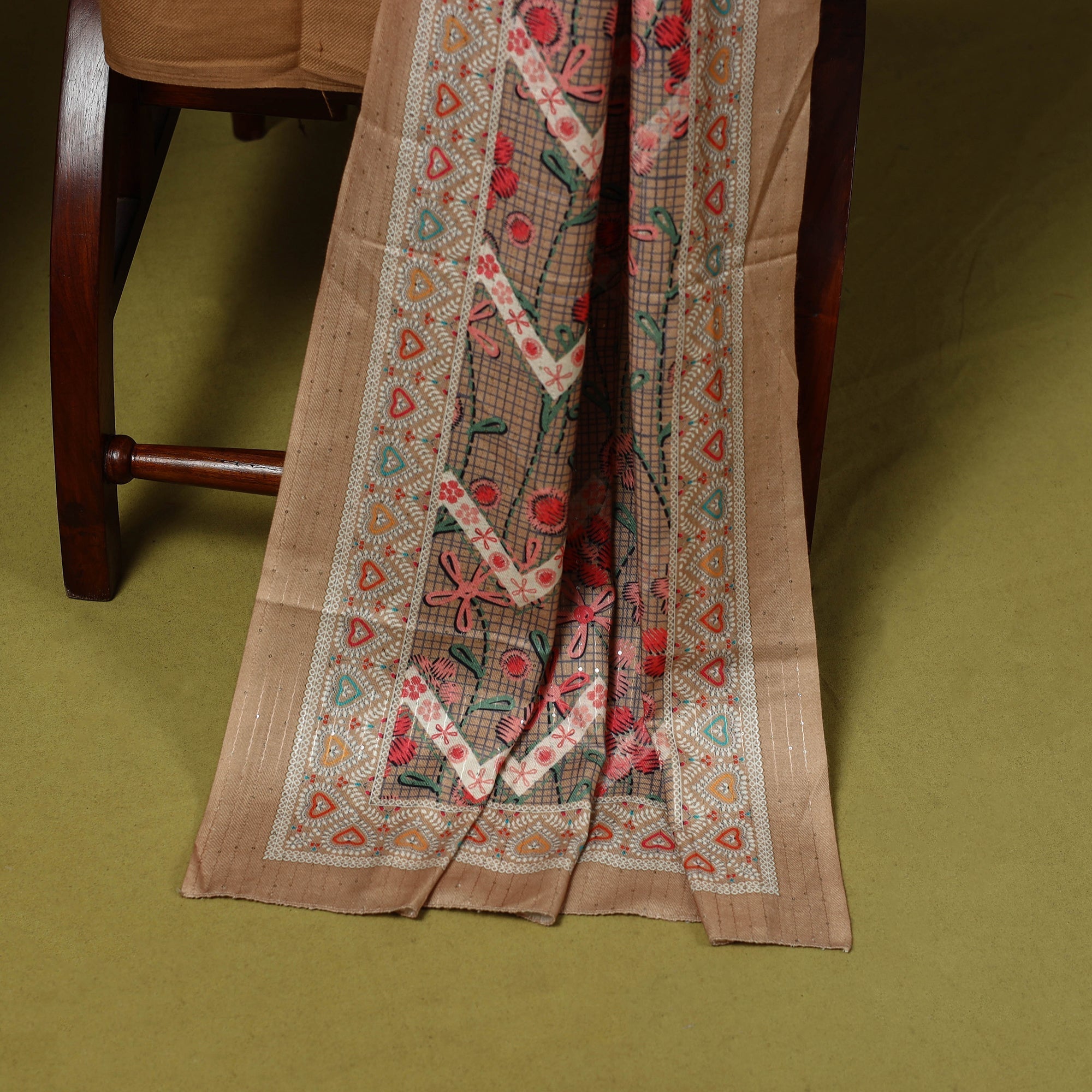 3pc digital embroidered merino wool unstitched dress