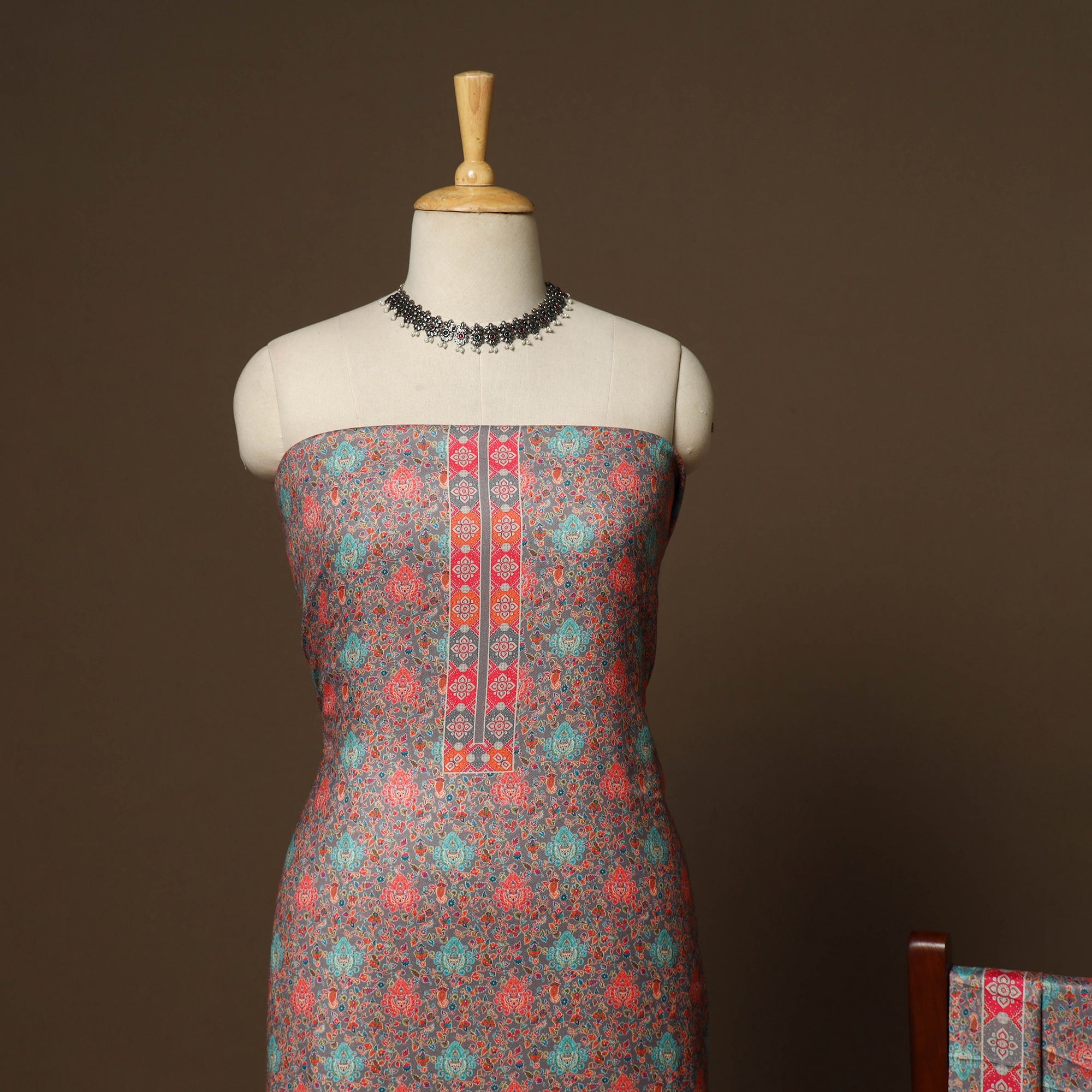 Multicolor - 3pc digital merino wool unstitched dress