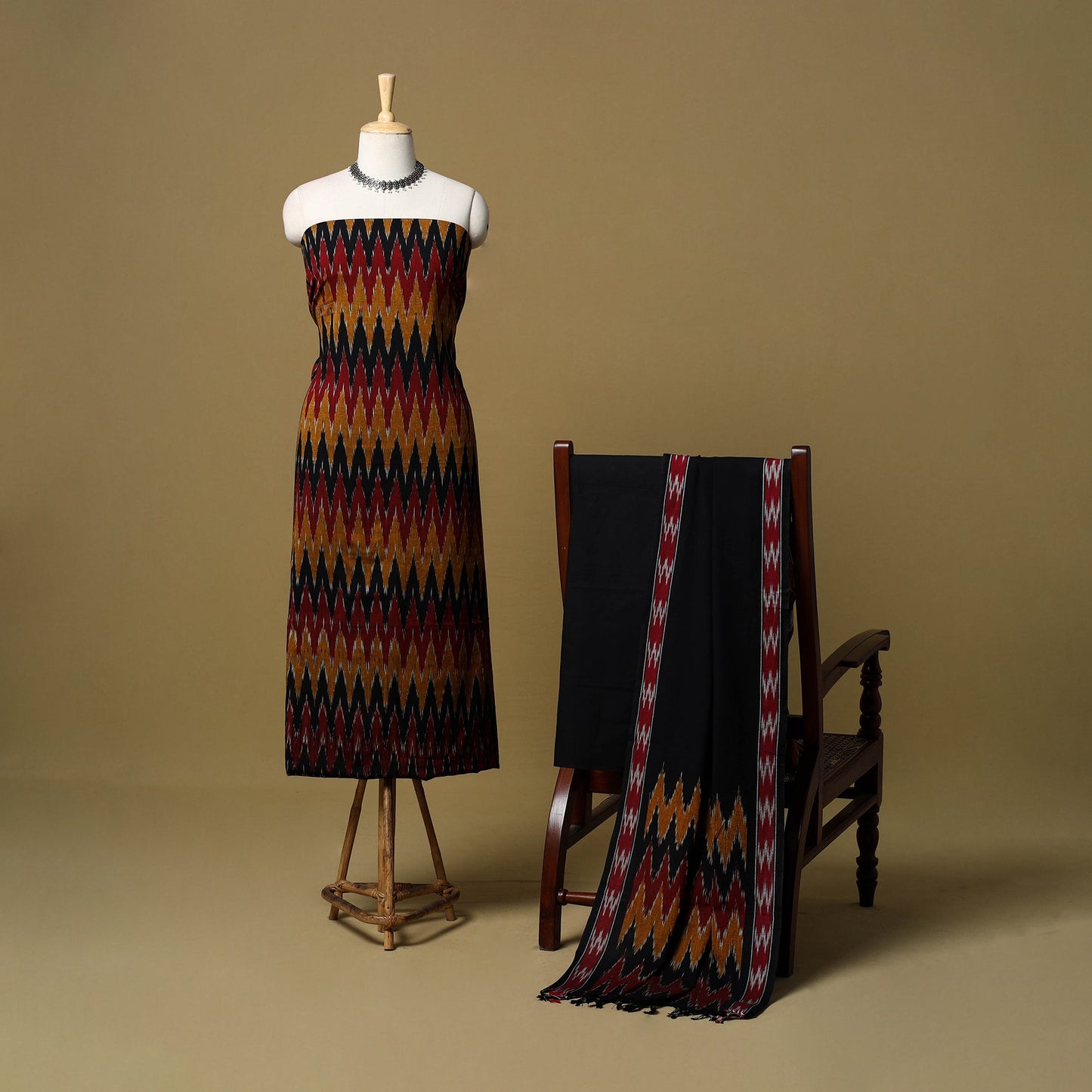 3pc handloom cotton pochampally ikat dress material 04