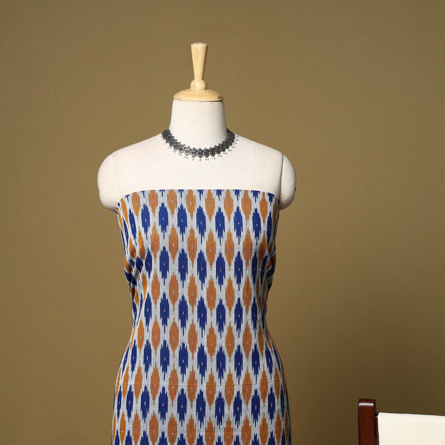 Multicolor - 3pc handloom cotton unstitched pochampally