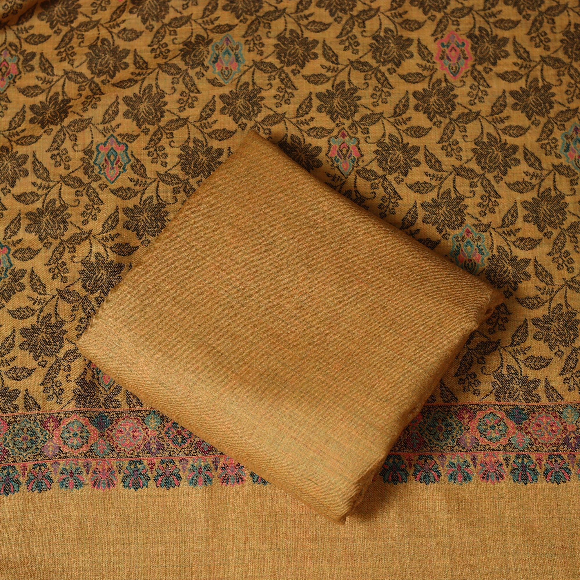 3pc jacquard weave merino wool unstitched dress material 16