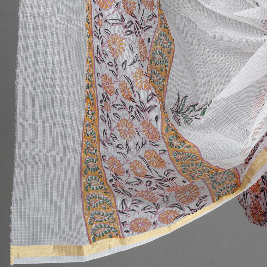 3pc Kota Doria Cotton Sanganeri Block Print Dress Material