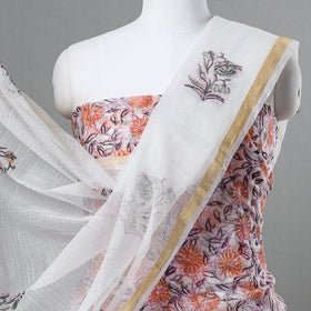 3pc Kota Doria Cotton Sanganeri Block Print Dress Material