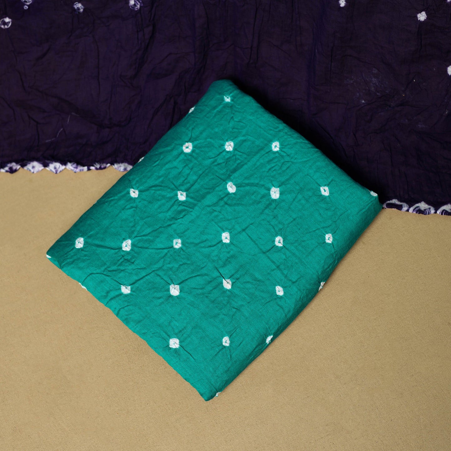 3pc kutch tie-dye satin cotton unstitched bandhani dress