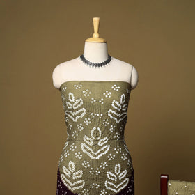 3pc kutch tie-dye satin cotton unstitched bandhani dress