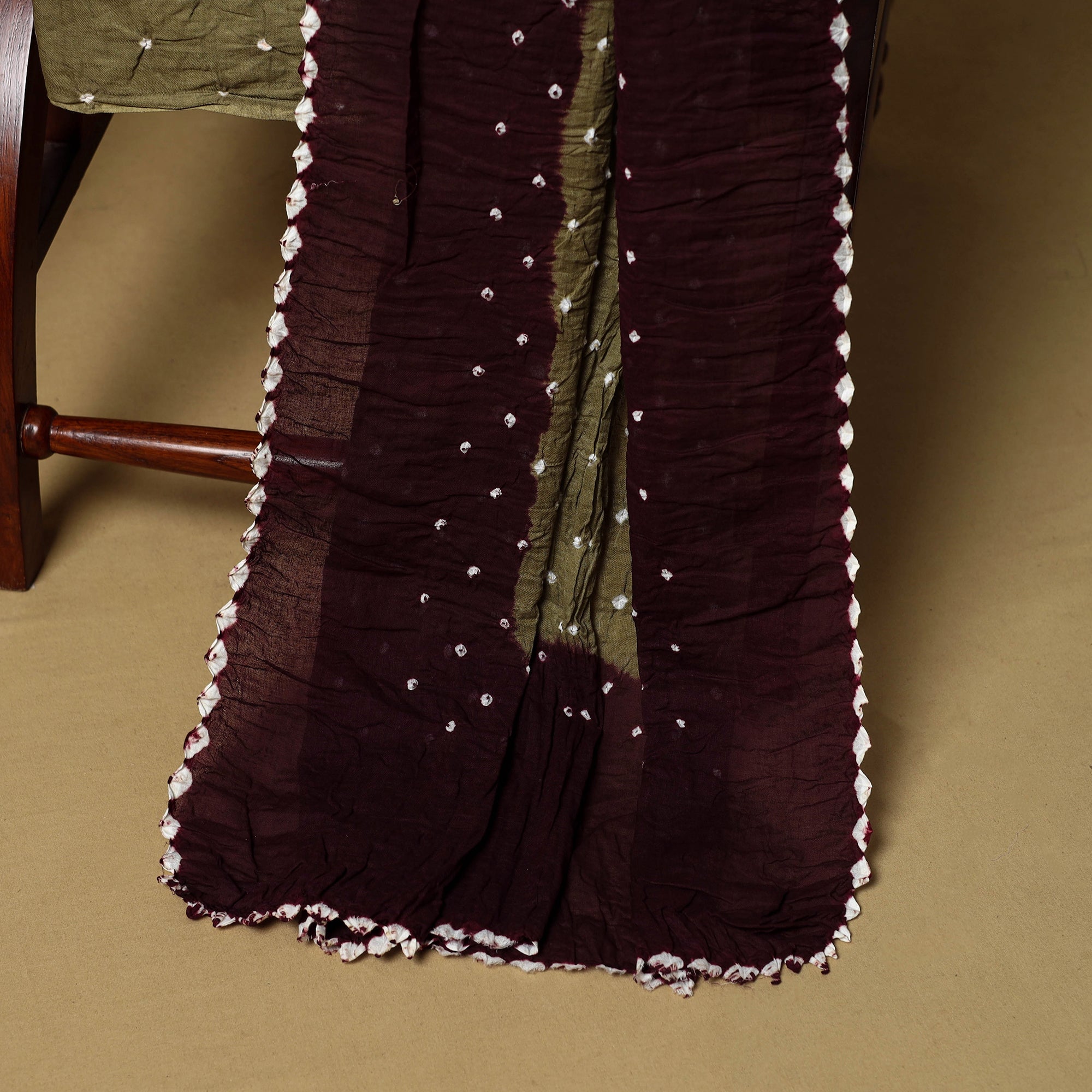 3pc kutch tie-dye satin cotton unstitched bandhani dress