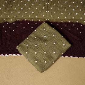 3pc kutch tie-dye satin cotton unstitched bandhani dress