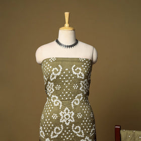 3pc kutch tie-dye satin cotton unstitched bandhani dress