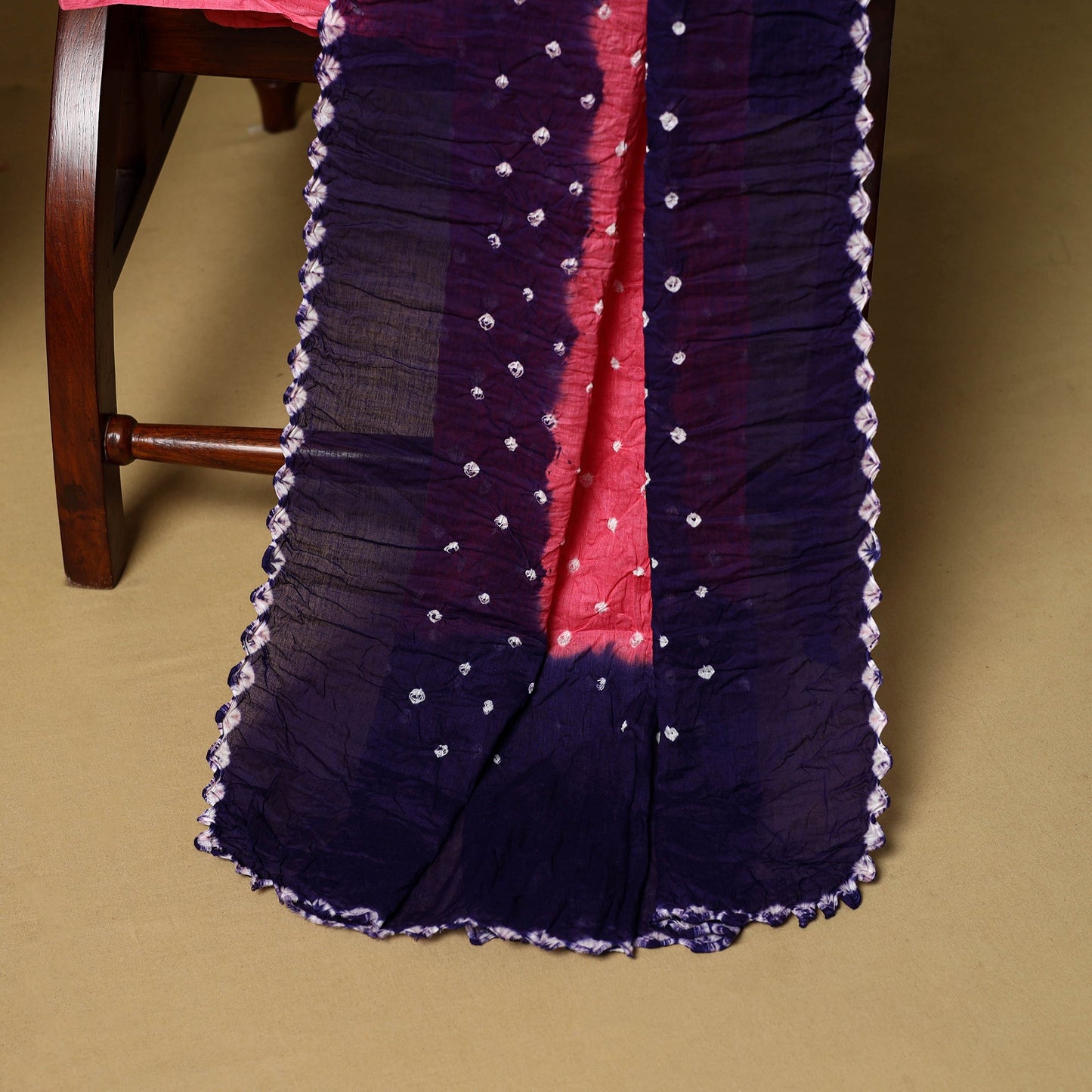 3pc kutch tie-dye satin cotton unstitched bandhani dress