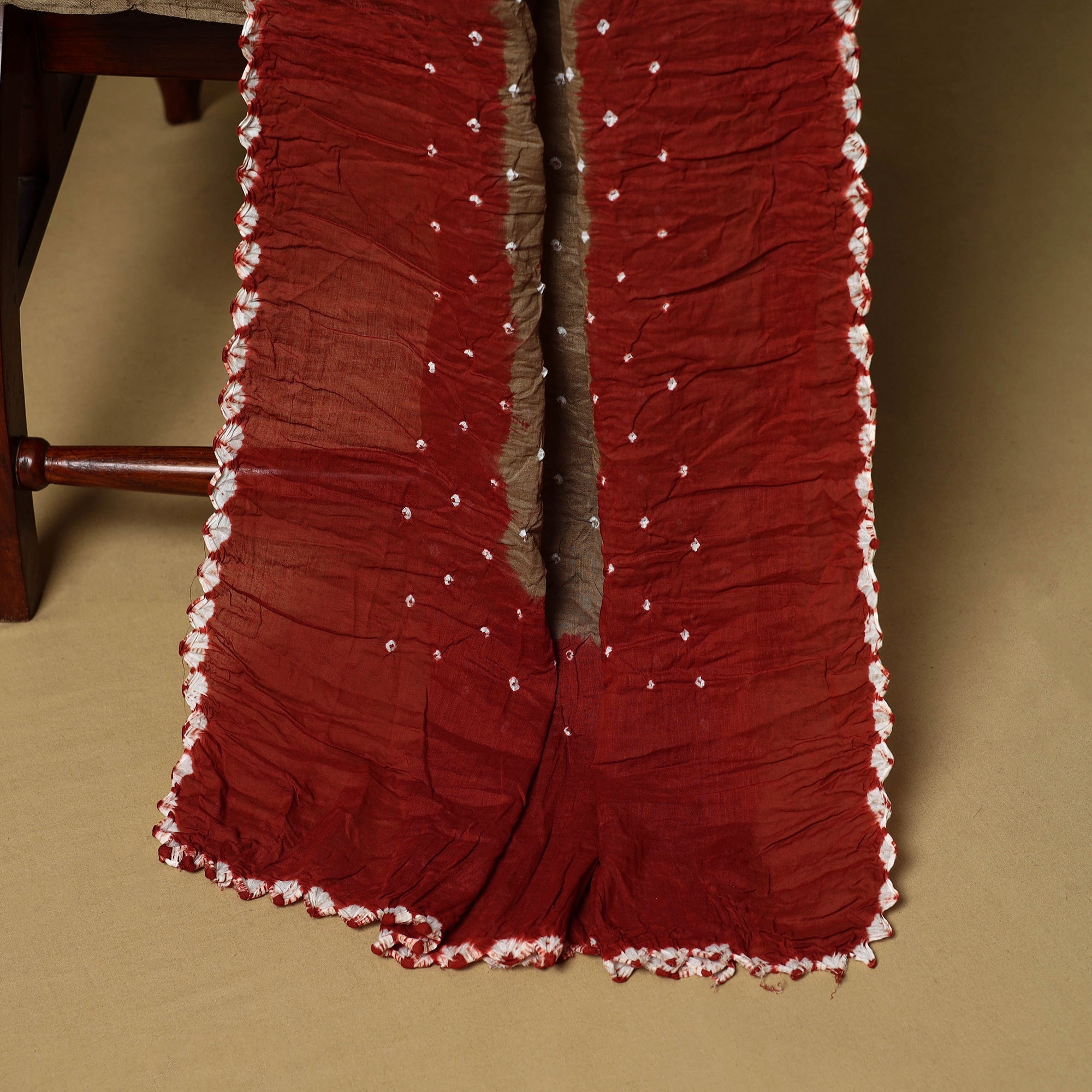 3pc kutch tie-dye satin cotton unstitched bandhani dress