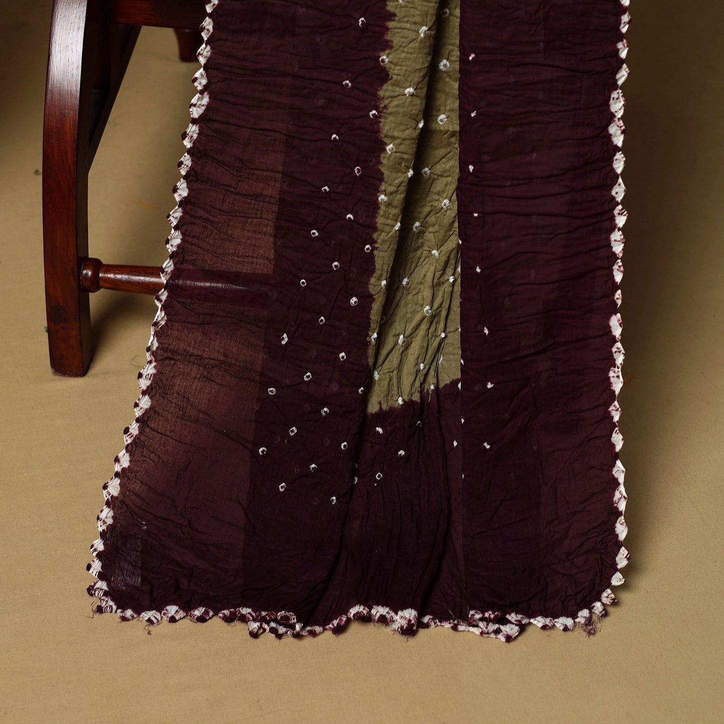 3pc kutch tie-dye satin cotton unstitched bandhani dress