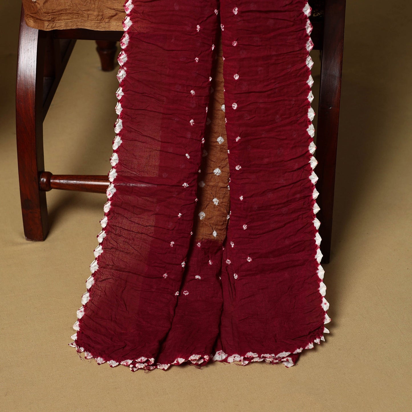 3pc kutch tie-dye satin cotton unstitched bandhani dress