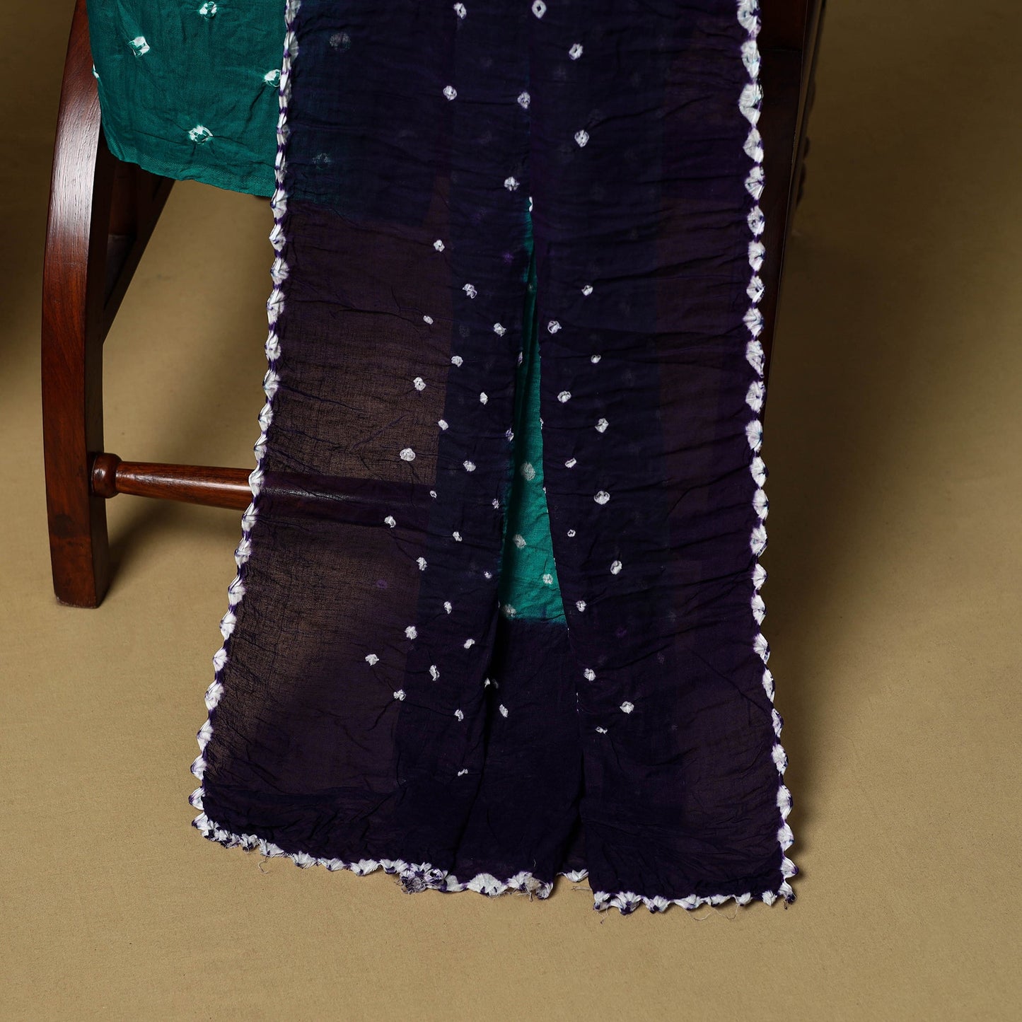 3pc kutch tie-dye satin cotton unstitched bandhani dress