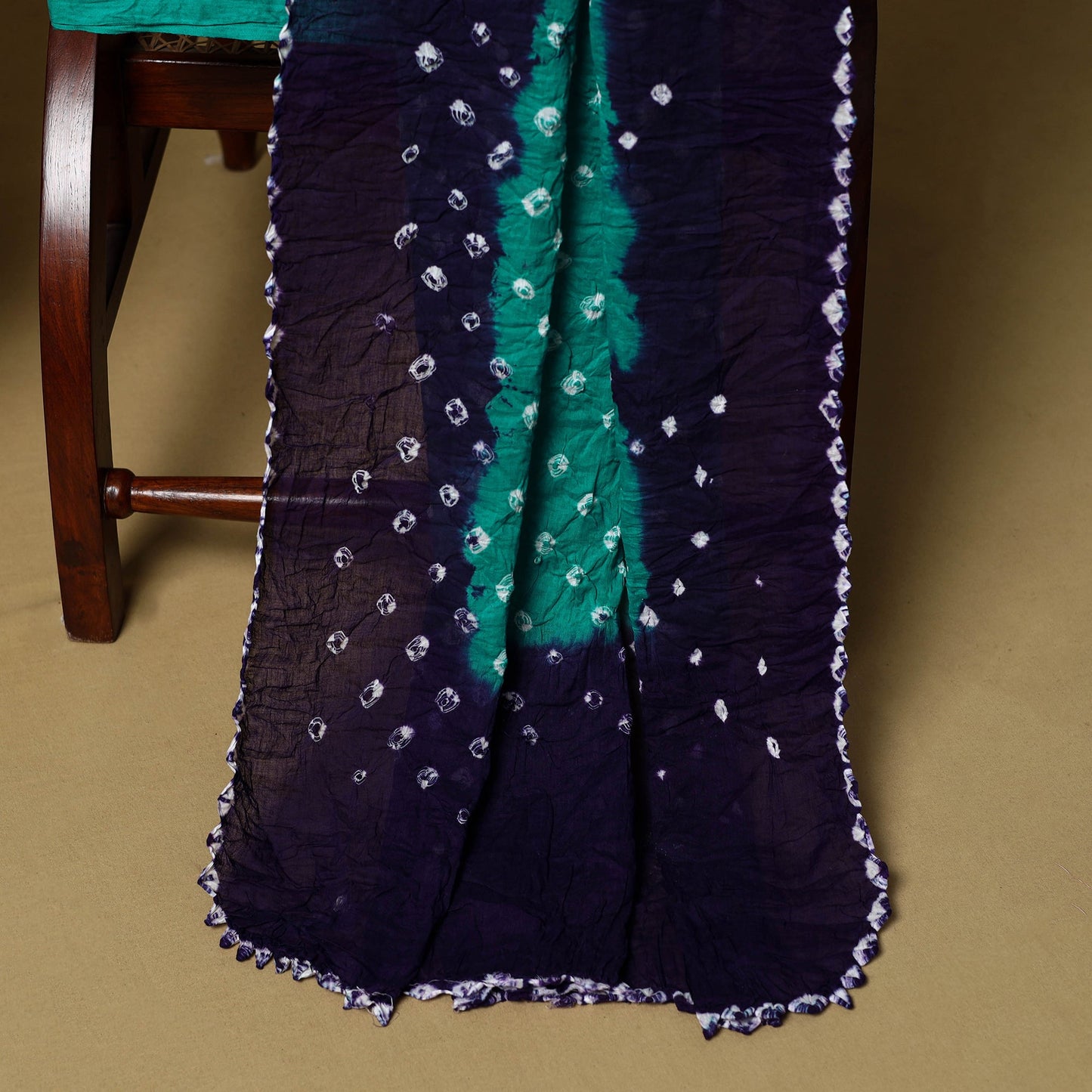 3pc kutch tie-dye satin cotton unstitched bandhani dress